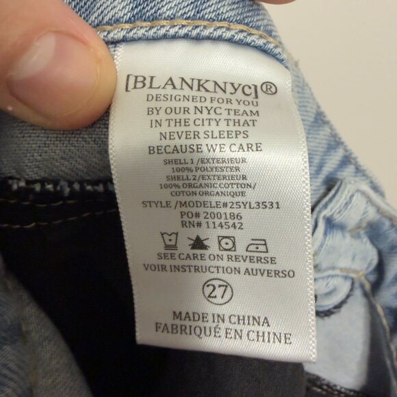 BlankNYC Size 27 Mixed Media Cargo Pants Denim Waist Black Baggy Jogger - Picture 6 of 7